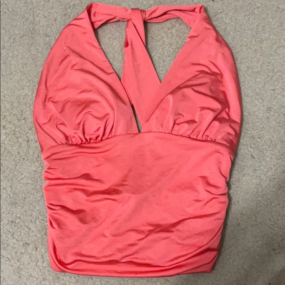 Orange Satin Top